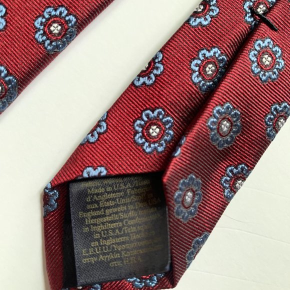 Vintage Brooks Brothers Makers and Merchants Silk Tie in Burgundy and Blue - Picture 2 of 13